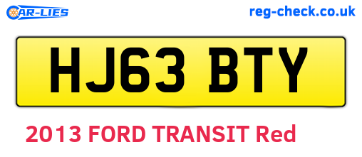 HJ63BTY are the vehicle registration plates.