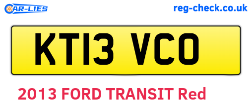 KT13VCO are the vehicle registration plates.
