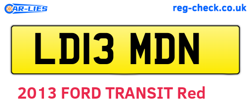 LD13MDN are the vehicle registration plates.