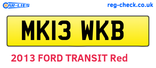 MK13WKB are the vehicle registration plates.