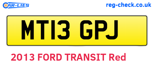 MT13GPJ are the vehicle registration plates.