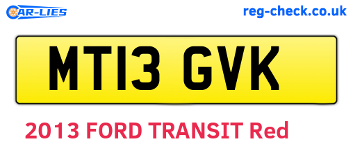 MT13GVK are the vehicle registration plates.