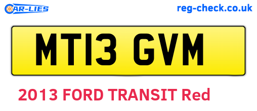 MT13GVM are the vehicle registration plates.