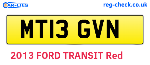 MT13GVN are the vehicle registration plates.