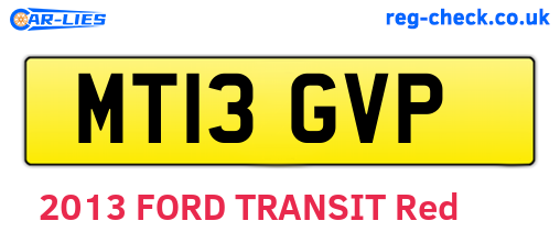 MT13GVP are the vehicle registration plates.