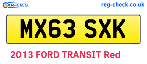 MX63SXK are the vehicle registration plates.