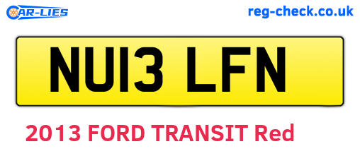 NU13LFN are the vehicle registration plates.