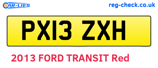 PX13ZXH are the vehicle registration plates.