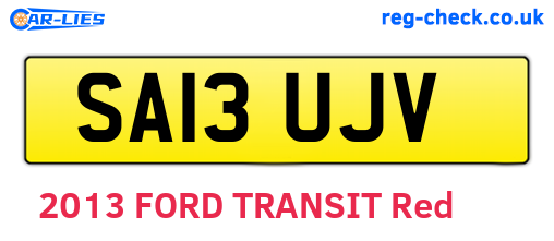 SA13UJV are the vehicle registration plates.
