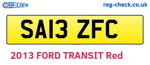 SA13ZFC are the vehicle registration plates.