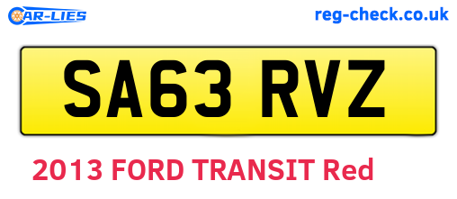 SA63RVZ are the vehicle registration plates.