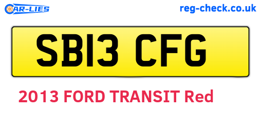 SB13CFG are the vehicle registration plates.