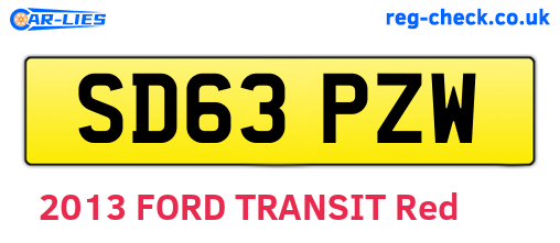 SD63PZW are the vehicle registration plates.