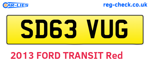 SD63VUG are the vehicle registration plates.