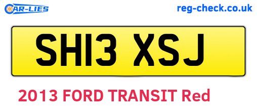 SH13XSJ are the vehicle registration plates.