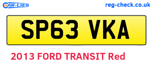 SP63VKA are the vehicle registration plates.