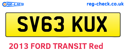 SV63KUX are the vehicle registration plates.