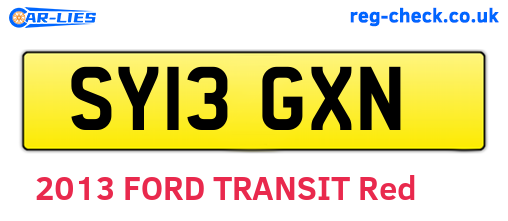 SY13GXN are the vehicle registration plates.