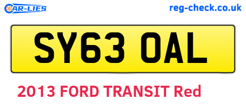 SY63OAL are the vehicle registration plates.