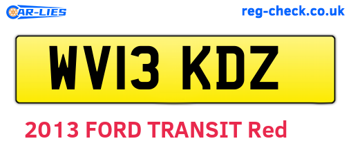 WV13KDZ are the vehicle registration plates.