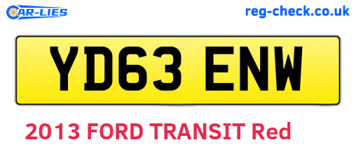 YD63ENW are the vehicle registration plates.