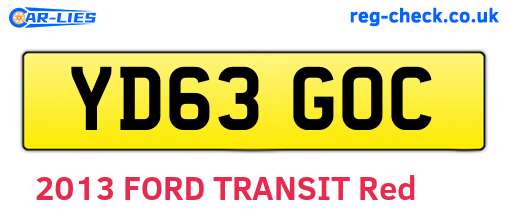 YD63GOC are the vehicle registration plates.