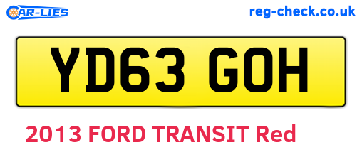 YD63GOH are the vehicle registration plates.