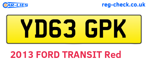 YD63GPK are the vehicle registration plates.