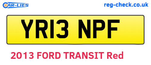 YR13NPF are the vehicle registration plates.