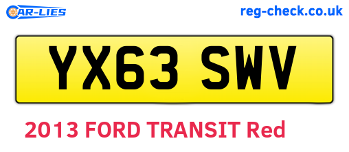 YX63SWV are the vehicle registration plates.