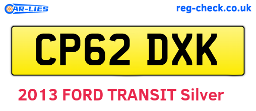CP62DXK are the vehicle registration plates.