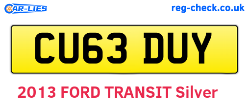 CU63DUY are the vehicle registration plates.