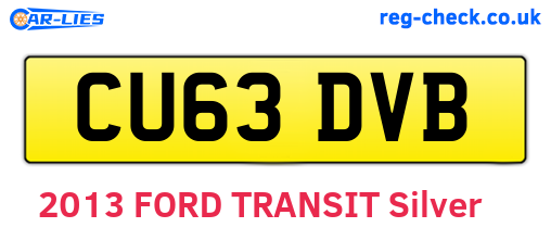 CU63DVB are the vehicle registration plates.