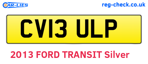 CV13ULP are the vehicle registration plates.