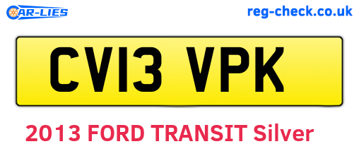CV13VPK are the vehicle registration plates.