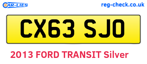 CX63SJO are the vehicle registration plates.