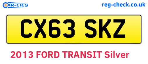 CX63SKZ are the vehicle registration plates.