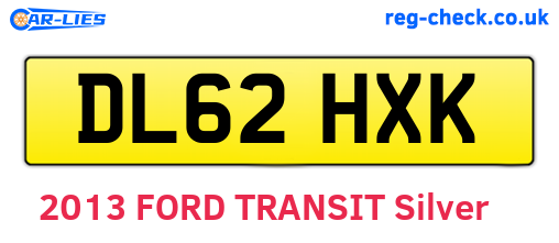 DL62HXK are the vehicle registration plates.