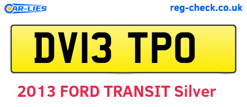 DV13TPO are the vehicle registration plates.