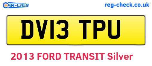 DV13TPU are the vehicle registration plates.