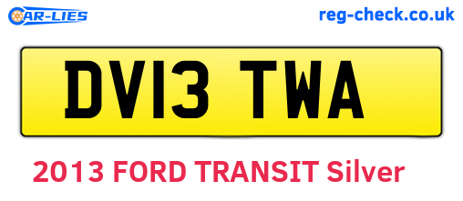 DV13TWA are the vehicle registration plates.