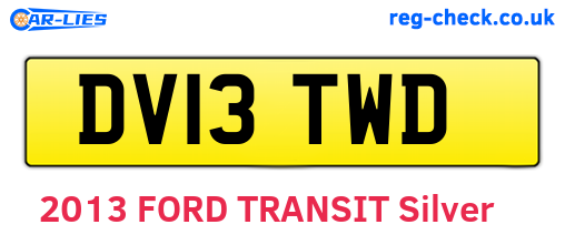 DV13TWD are the vehicle registration plates.