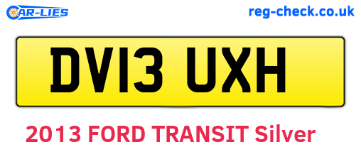 DV13UXH are the vehicle registration plates.