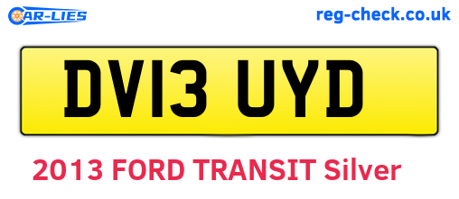 DV13UYD are the vehicle registration plates.