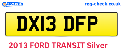 DX13DFP are the vehicle registration plates.