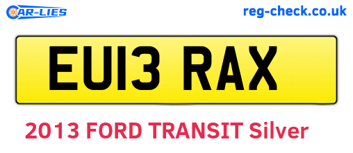 EU13RAX are the vehicle registration plates.
