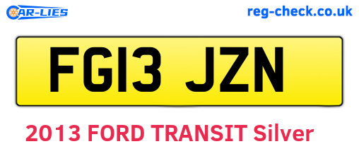 FG13JZN are the vehicle registration plates.