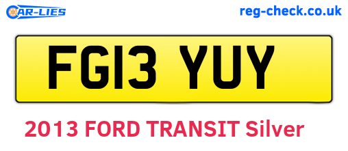 FG13YUY are the vehicle registration plates.