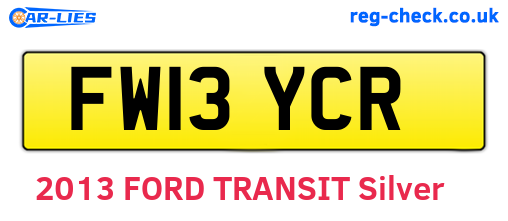 FW13YCR are the vehicle registration plates.