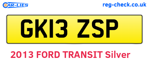 GK13ZSP are the vehicle registration plates.